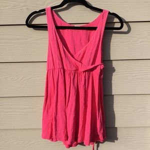 J. Crew Red Wrap front tank Size M